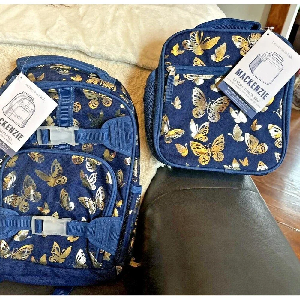Pottery barn School LARGE BACKPACK +LUNCH BOX+WATER Rainbow Bag set 🌈
